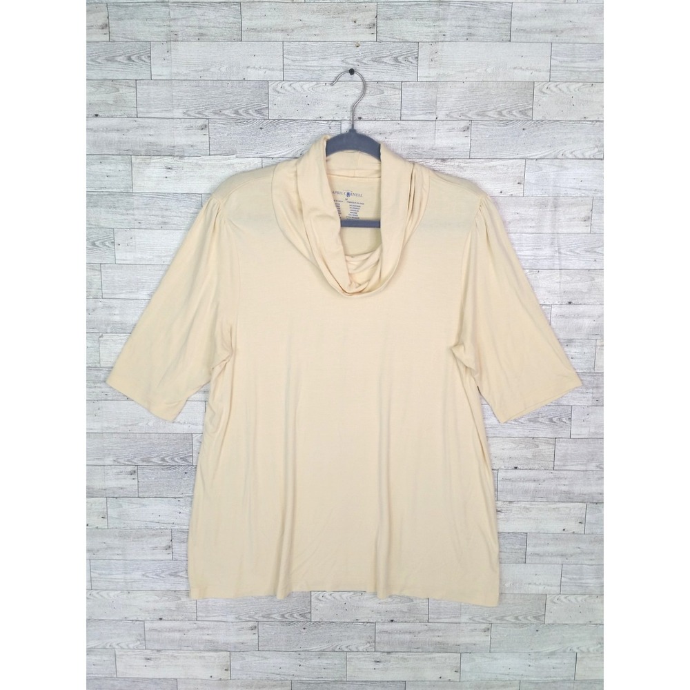 Women's April Cornell Cream Colored Cowl Neck Blouse Top Size Medium M